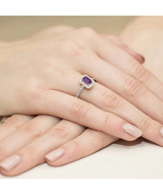 Złoty Pierścionek 14k z diamentem brylant 0,10ct