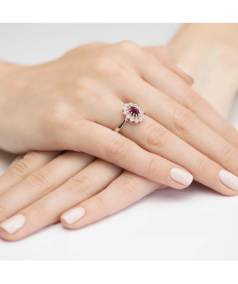 Złoty Pierścionek 14k z diamentem brylant 0,10ct
