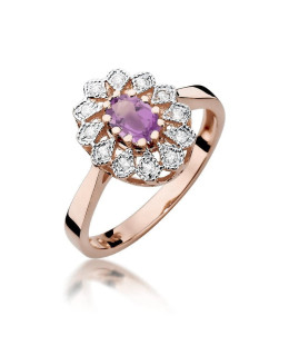 14k Gold Ring with 0.10ct Brilliant Diamond