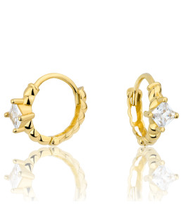 Gold earrings 14k hoops without stones