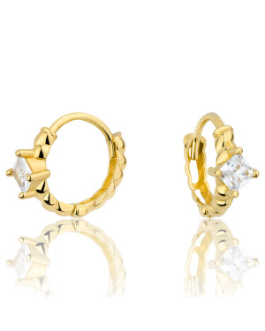 Gold earrings 14k hoops without stones