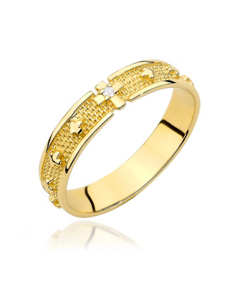 Pierścionek obrączka z diamentami 0,34ct