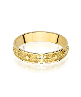 Pierścionek obrączka z diamentami 0,34ct