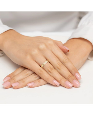 Pierścionek obrączka z diamentami 0,34ct