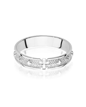 Pierścionek obrączka z diamentami 0,34ct