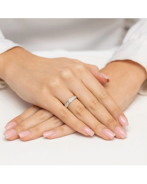 Pierścionek obrączka z diamentami 0,34ct
