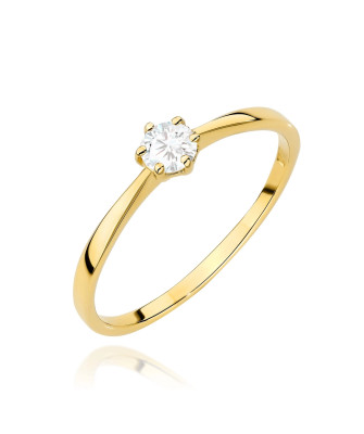 Złoty Pierścionek 14k z diamentem 0,50ct Certyfikat IGI/GIA/HDR