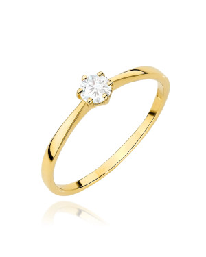 Złoty Pierścionek 14k z diamentem 0,50ct Certyfikat IGI/GIA/HDR