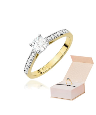 Gold ring with 0.30ct diamond certificate