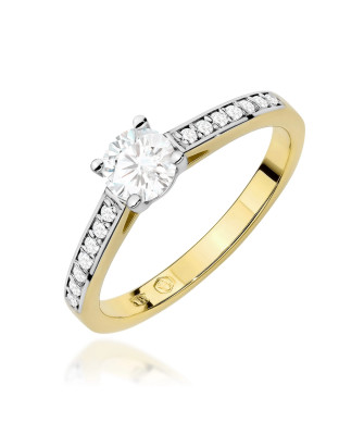 Gold ring with 0.30ct diamond certificate