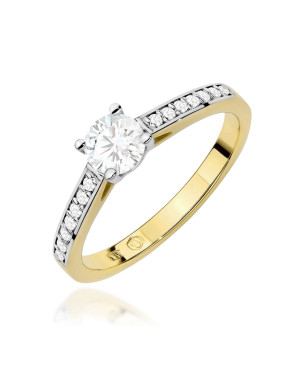 Gold ring with 0.30ct diamond certificate