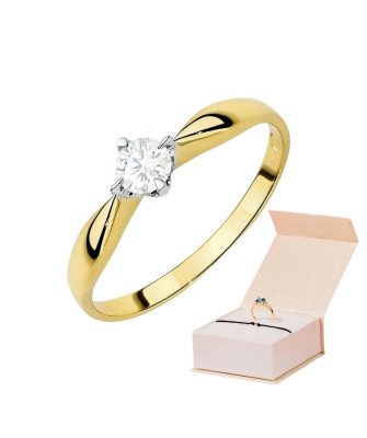 Gold ring with 0.30ct diamond certificate