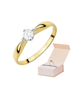 Gold ring with 0.30ct diamond certificate