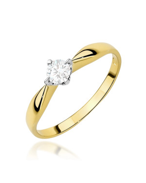 Gold ring with 0.30ct diamond certificate