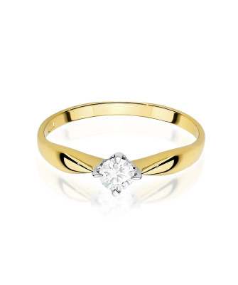 Gold ring with 0.30ct diamond certificate
