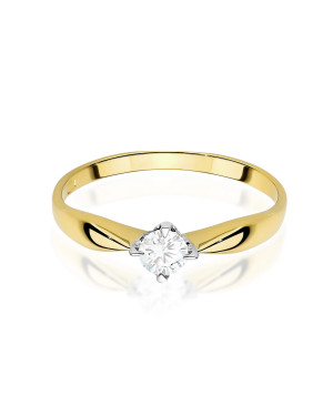 Gold ring with 0.30ct diamond certificate