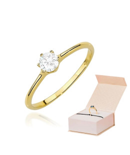 Gold ring with 0.30ct diamond certificate