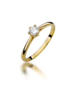 14k Gold Ring with 0.15ct Brilliant Diamond – Elegant Engagement Ring