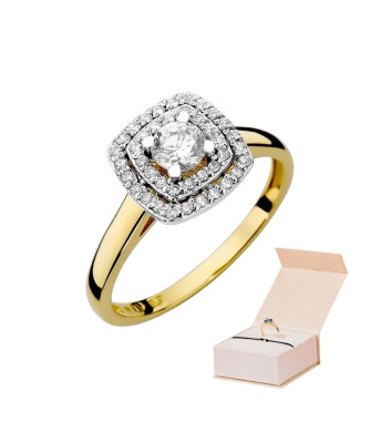 Gold ring with 0.30ct diamond certificate