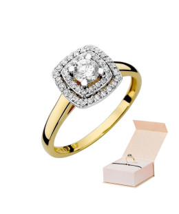 Gold ring with 0.30ct diamond certificate