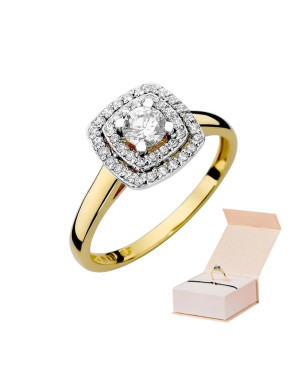 Gold ring with 0.30ct diamond certificate