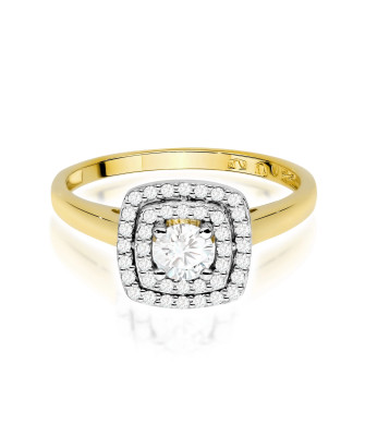 Gold ring with 0.30ct diamond certificate