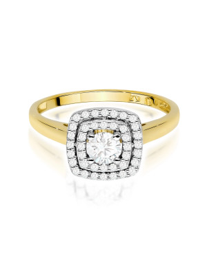 Gold ring with 0.30ct diamond certificate