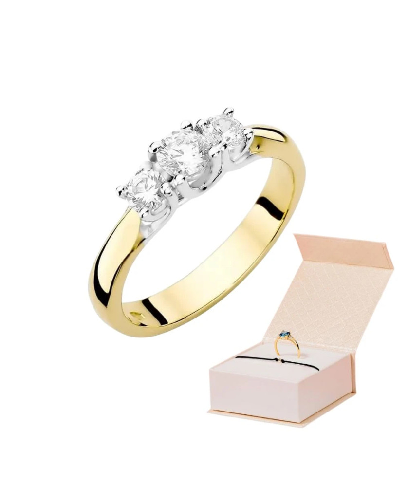 Gold ring with 0.30ct diamond certificate