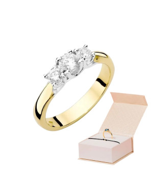 Gold ring with 0.30ct diamond certificate