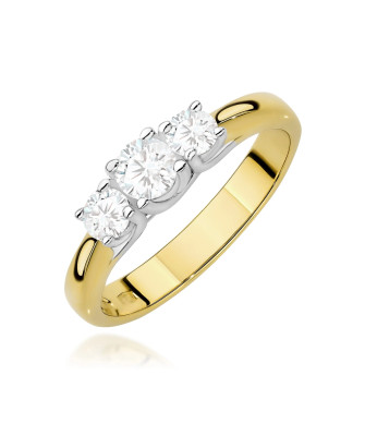 Gold ring with 0.30ct diamond certificate