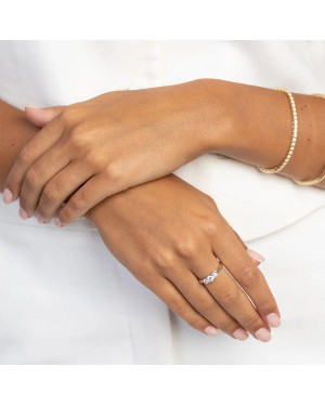 Gold ring with 0.30ct diamond certificate