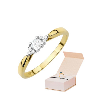 Gold ring with 0.30ct diamond certificate