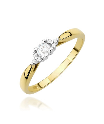 Gold ring with 0.30ct diamond certificate