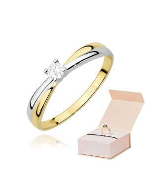 Gold ring with 0.30ct diamond certificate