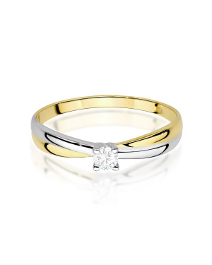 Gold ring with 0.30ct diamond certificate