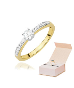 Gold ring with 0.30ct diamond certificate