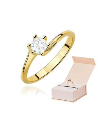 Gold ring with 0.30ct diamond certificate