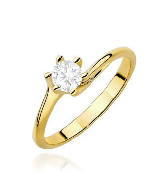 Gold ring with 0.30ct diamond certificate