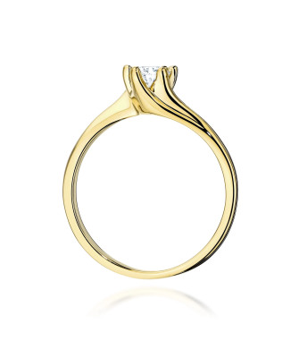 Gold ring with 0.30ct diamond certificate
