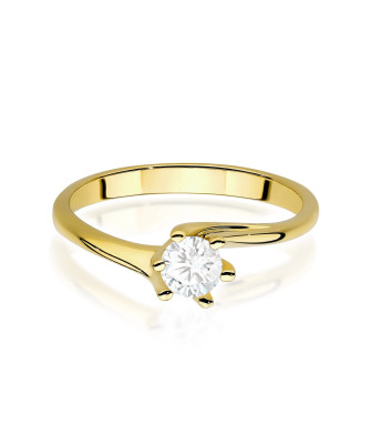 Gold ring with 0.30ct diamond certificate