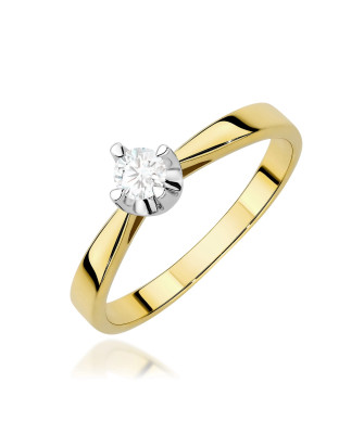 Gold ring with 0.30ct diamond certificate