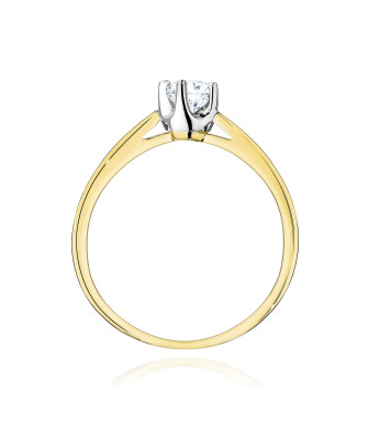 Gold ring with 0.30ct diamond certificate