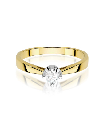 Gold ring with 0.30ct diamond certificate