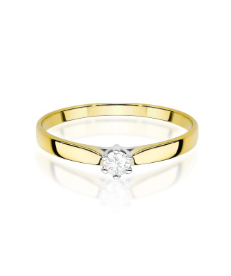 Gold ring with 0.30ct diamond certificate