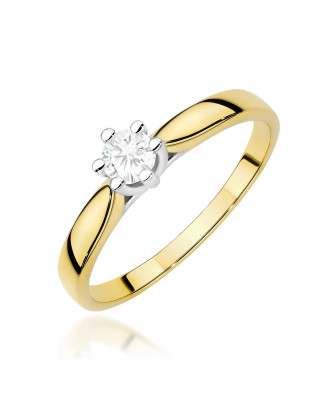 Gold ring with 0.30ct diamond certificate