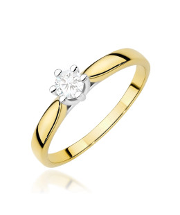 Gold ring with 0.30ct diamond certificate