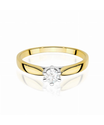 Gold ring with 0.30ct diamond certificate