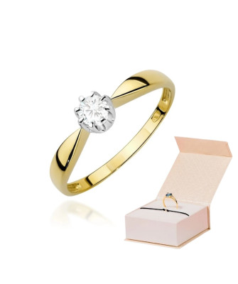 Gold ring with 0.30ct diamond certificate