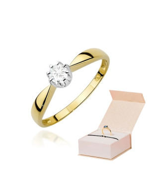 Gold ring with 0.30ct diamond certificate