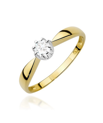 Gold ring with 0.30ct diamond certificate